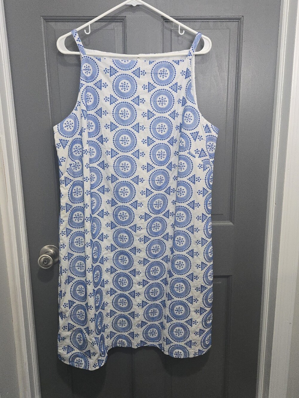 Blue & White Embroidered Sundress